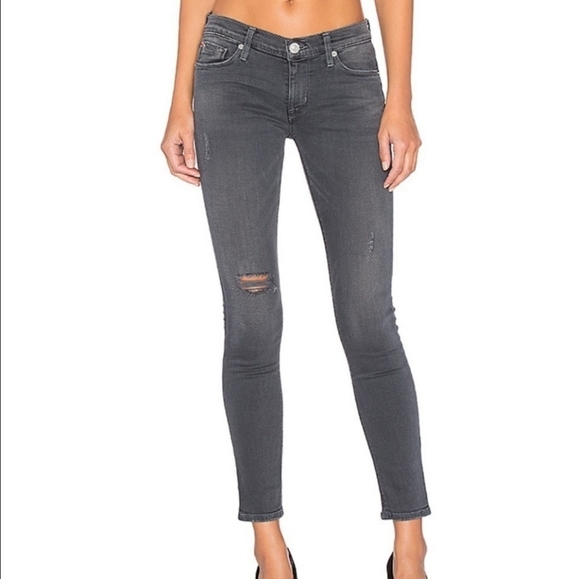 Hudson Krista Super Skinny Jeans 26 Distressed Grey EUC - Picture 1 of 9